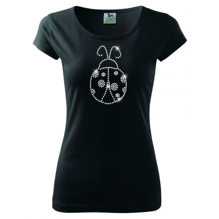 Ladybug T-shirt with rhinestone