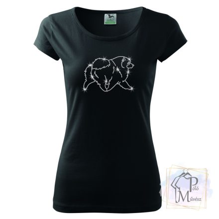 Keeshond  Rhinestone T-shirt - Keeshond Crystal Shirt