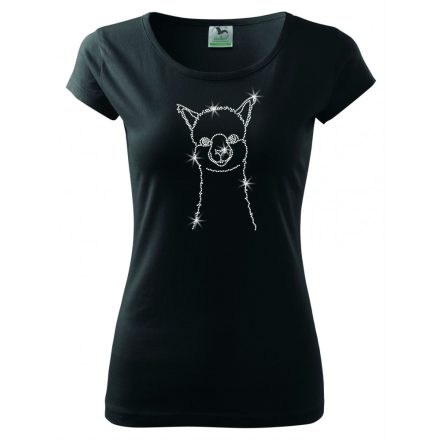 Llama T-shirt with rhinestone