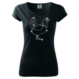Chicken T-shirt with rhinestone - Chicken Crystal Shirt