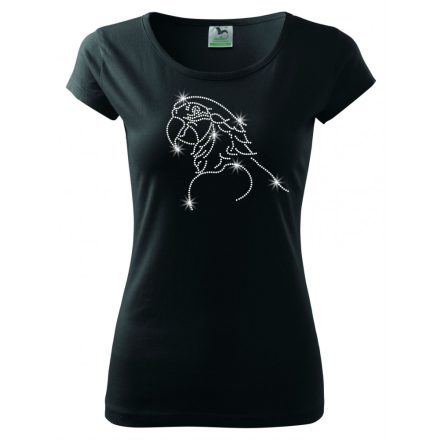 Parrot T-shirt with rhinestone - Bird Crystal Shirt 