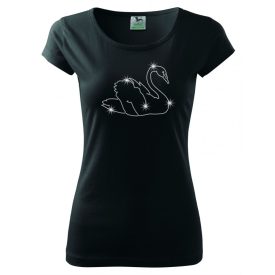 Swan T-shirt with rhinestone
