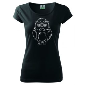 Owl T-shirt with rhinestone