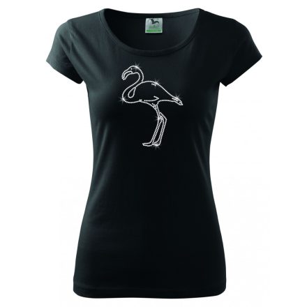 Flamingo T-shirt with rhinestone