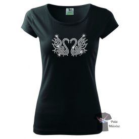 Swan rhinestone T-shirt 