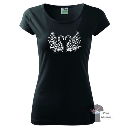 Swan rhinestone T-shirt 