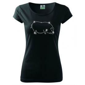 Pig T-shirt with rhinestone