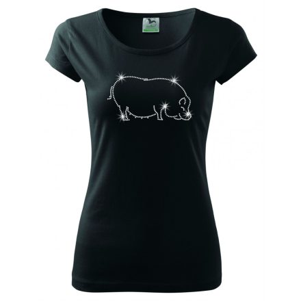 Pig T-shirt with rhinestone
