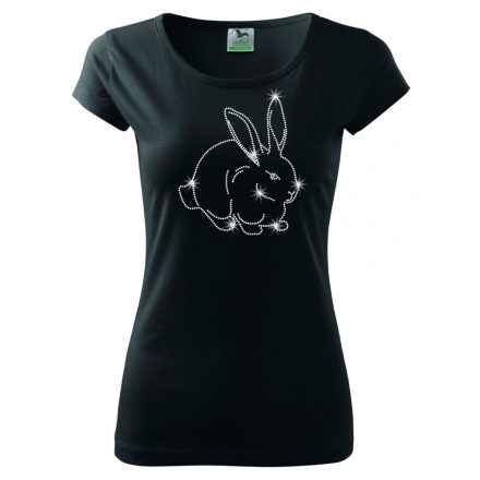 Rabbit T-shirt with rhinestone