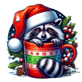 Christmas Racoon T-shirt - Racoon  Shirt