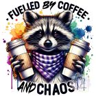 Coffee & Chaos Racoon T-shirt - Racoon Shirt
