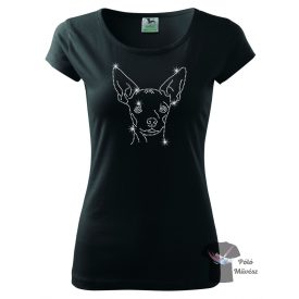   Russian Toy Terrier Rhinestone T-shirt - Russian Toy Terrier Crystal Shirt