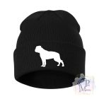 American Bulldog Hat - Knitted Hat with Dog Pattern - Dog Hat