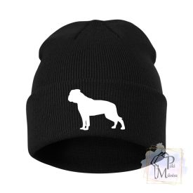   American Bulldog Hat - Knitted Hat with Dog Pattern - Dog Hat