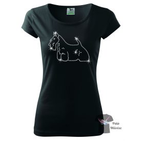Scottish Terrier Rhinestone T-shirt - Scottie Crystal Shirt