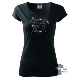   Staffordshire Bull Terrier Rhinestone T-shirt - Staffordshire Bull Terrier Crystal Shirt