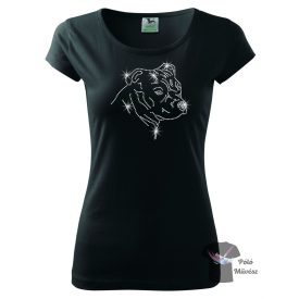   Staffordshire Bull Terrier Rhinestone T-shirt - Staffordshire Bull Terrier Crystal Shirt