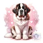 Valentine Day Saint Bernard T-shirt - St Bernard Shirt