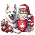 Christmas White Swiss Shepherd T-shirt - White Swiss Shepherd Shirt